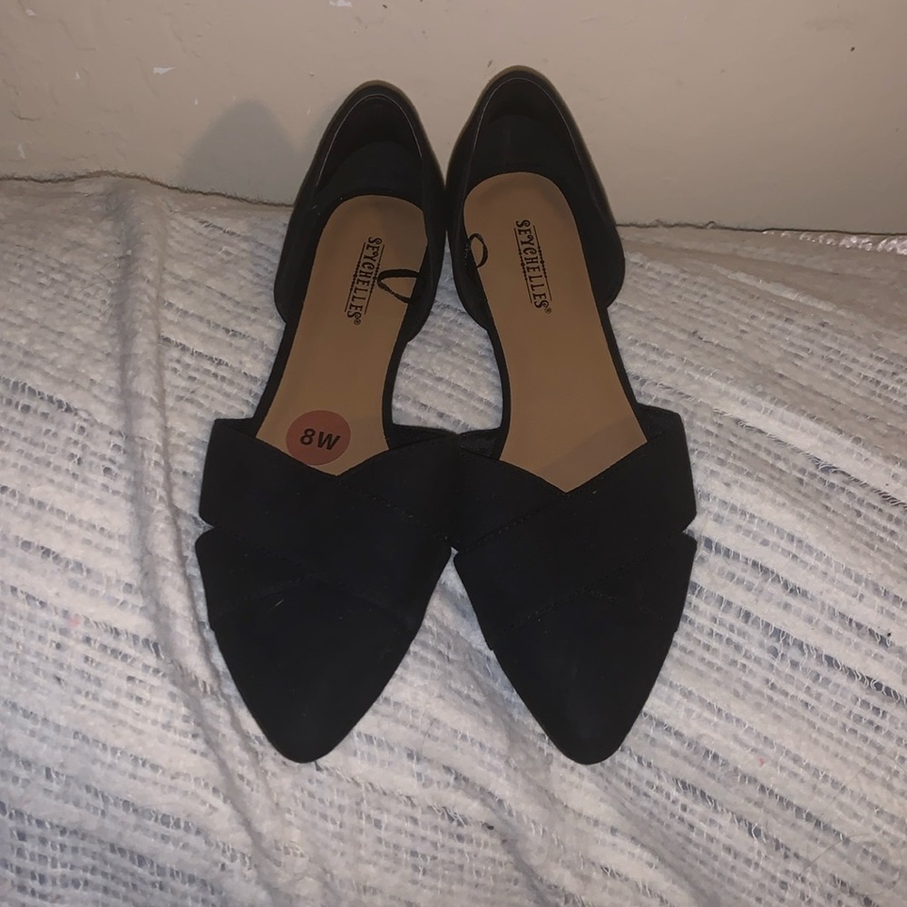 Seychelles Black pointed toe flats Anthropologie